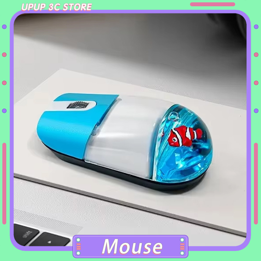 Jual Frutiger Aero Aqua Liquid Mouse Cute Floating Aquarium Animal 2.4G ...