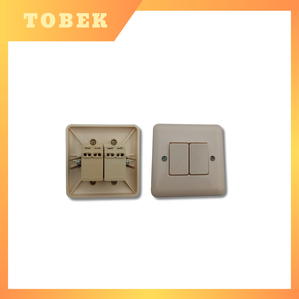 Jual Saklar Double DEXICON | Saklar Seri Inbow Outbow | Switch Lampu 2 ...