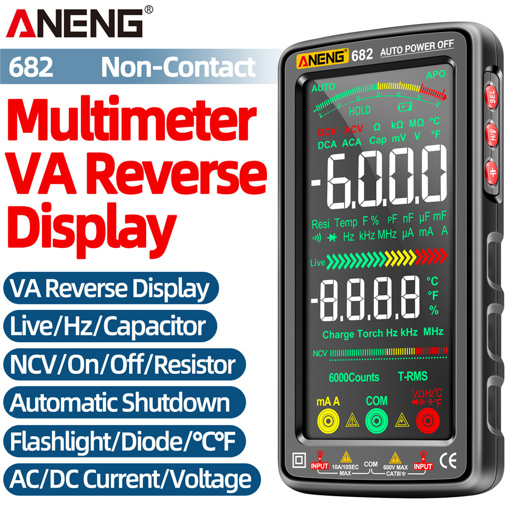 Jual ANENG 682 Smart Multimeter Big Color Screen AC/DC Ammeter Voltage ...