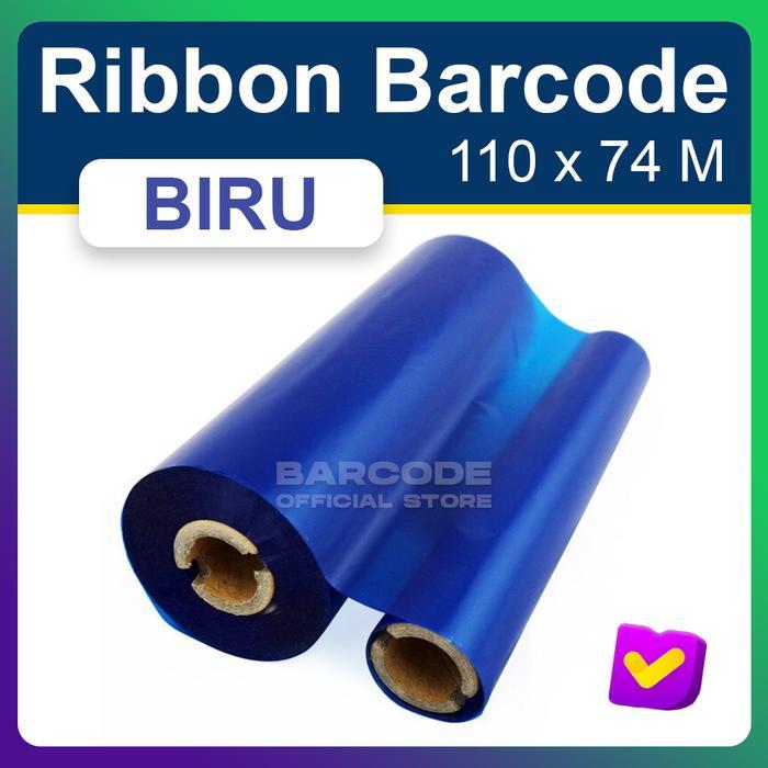 Jual Ribbon Barcode 110 x 74 Meter Premium Wax Blue/Biru 110X74 M ...