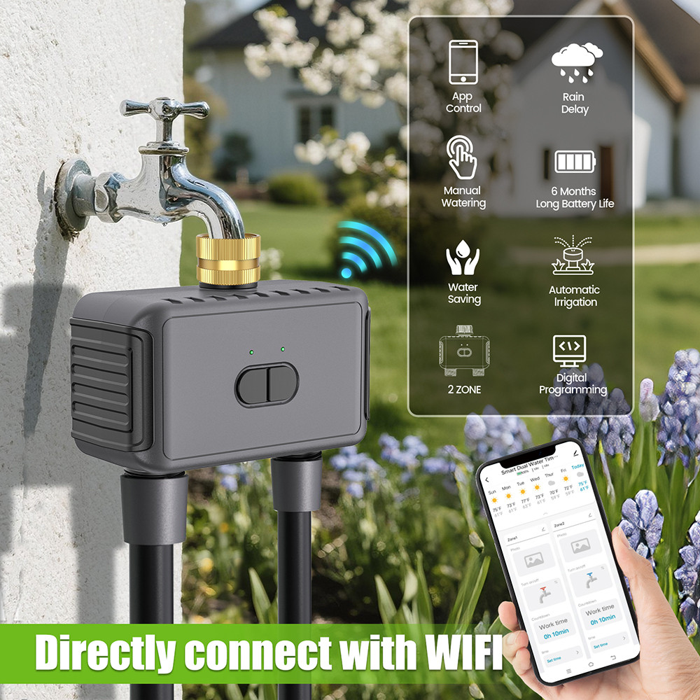 Jual Tuya Smart Garden Watering Timers Dual Hose Garden Irrigation ...