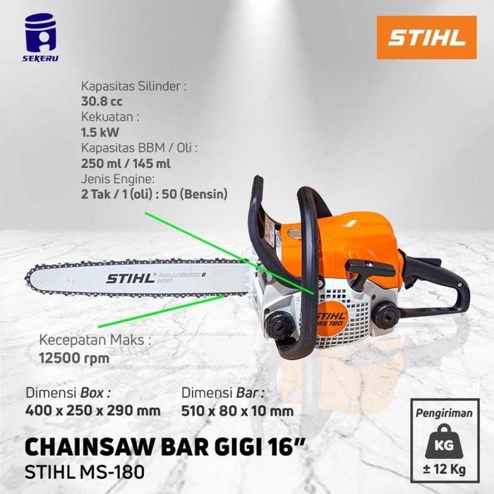 Jual CHAINSAW STIHL MS 180 SENSO MS180 Gergaji Kayu 16 inch Bar GIGI ...