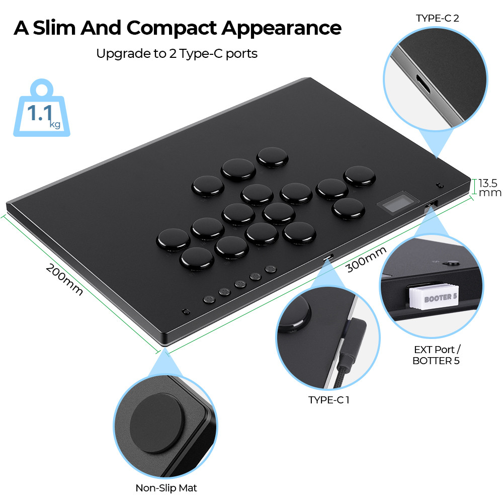 Jual HAUTE42 M-ULTRA ALUMINIUM ALLOY HITBOX LEVERLESS CONTROLLER FOR PC ...
