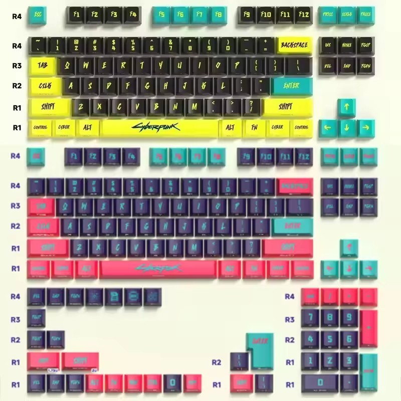 Jual 129 Keys Keycap Cherry Profile Side Engraved Translucent Keycaps ...