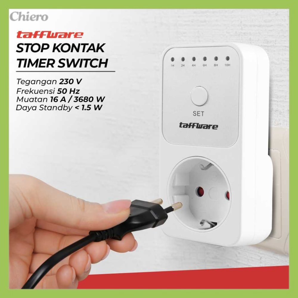 Jual Taffware Stop Kontak Programmable Timer Switch 6 Program 230V/16A ...
