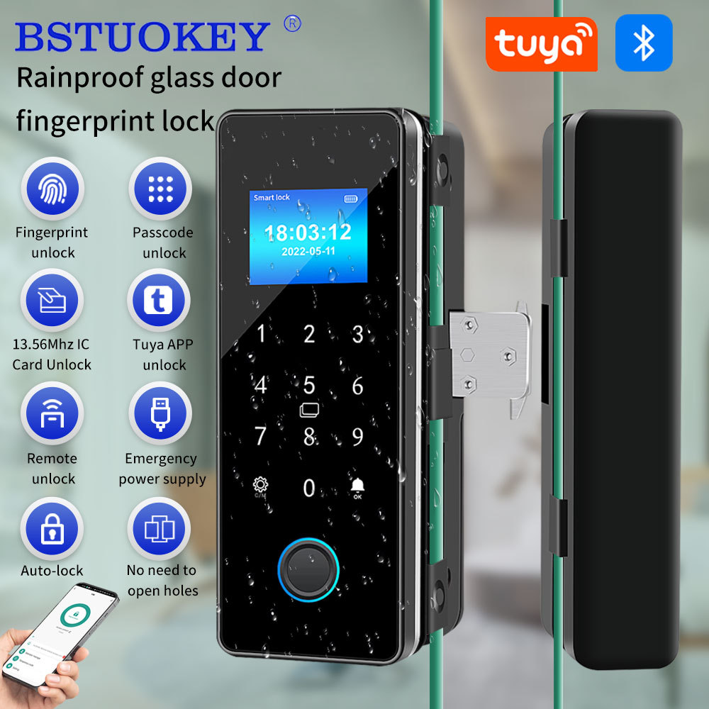Jual Tuya Smart Fingerprint Lock Bluetooth Smart Sliding Glass Door ...
