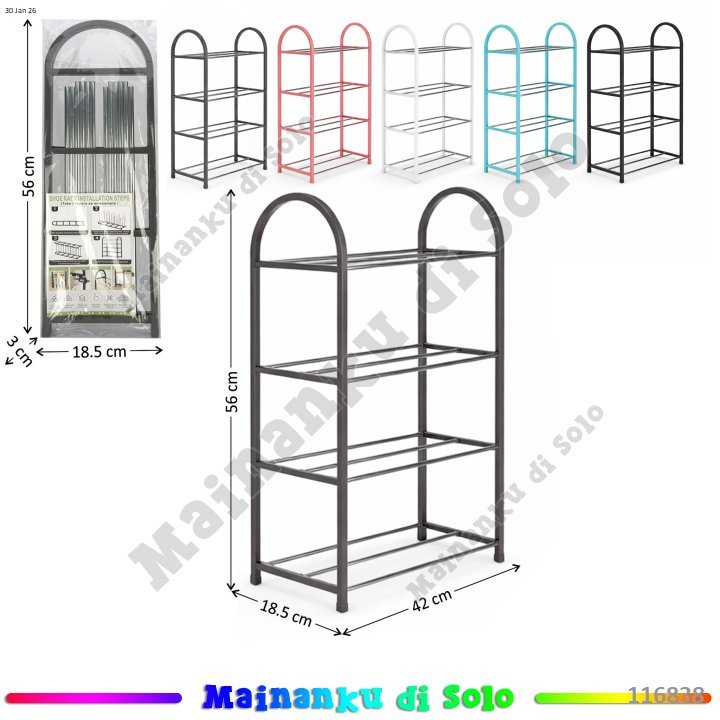 Jual Rak Sepatu 4 Susun Assembly Shoe Rack YH8807-4 | Shopee Indonesia