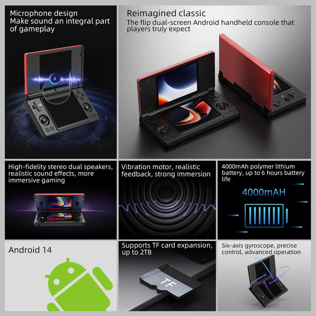 Jual RG DS Handheld Game Console 4 Dual IPS Touchscreen RK3568 ...