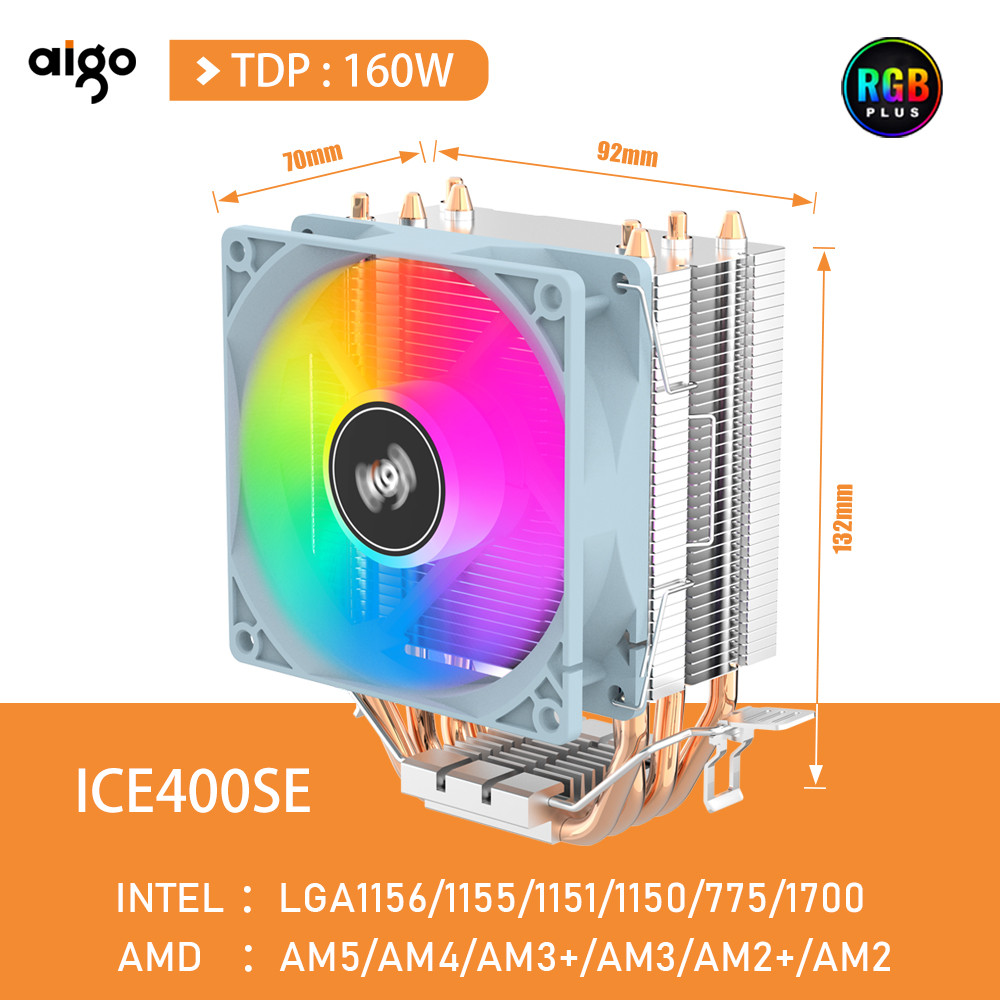 Jual Aigo Cpu Cooler 2 4 6 Heat Pipes Pc Radiator Cooling 3Pin Pwm ...