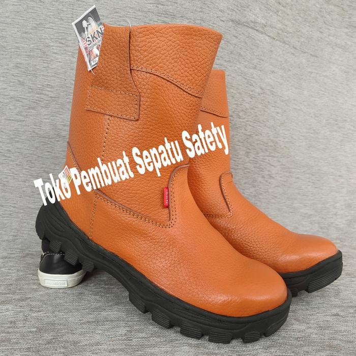 Jual Sepatu Safety Kulit Sapi Asli Ujung Besi Keselamatan Kerja Tahan ...
