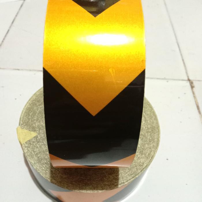 Jual sticker reflektive - stiker panah Kuning Hitam 5 cm x 45 meter ...