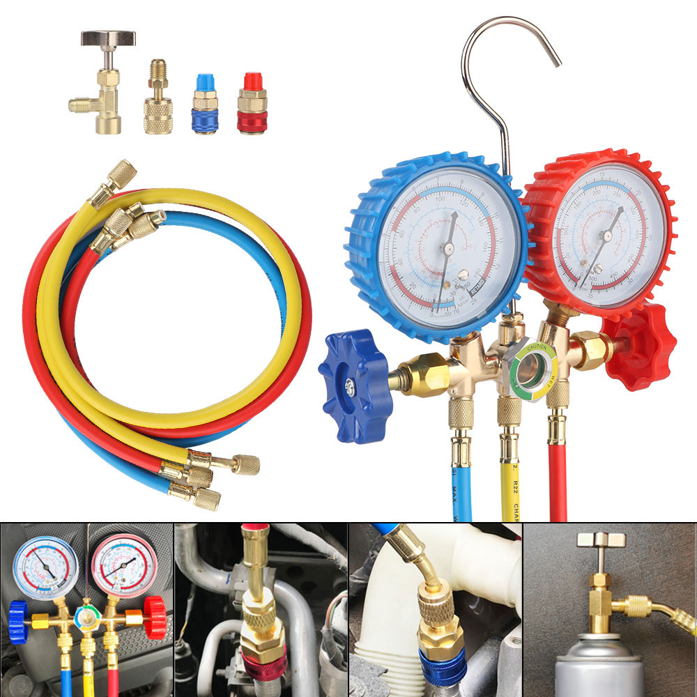 Jual Fluorine Dual Meter Dual Meter Valve Pressure Meter Refrigerant ...