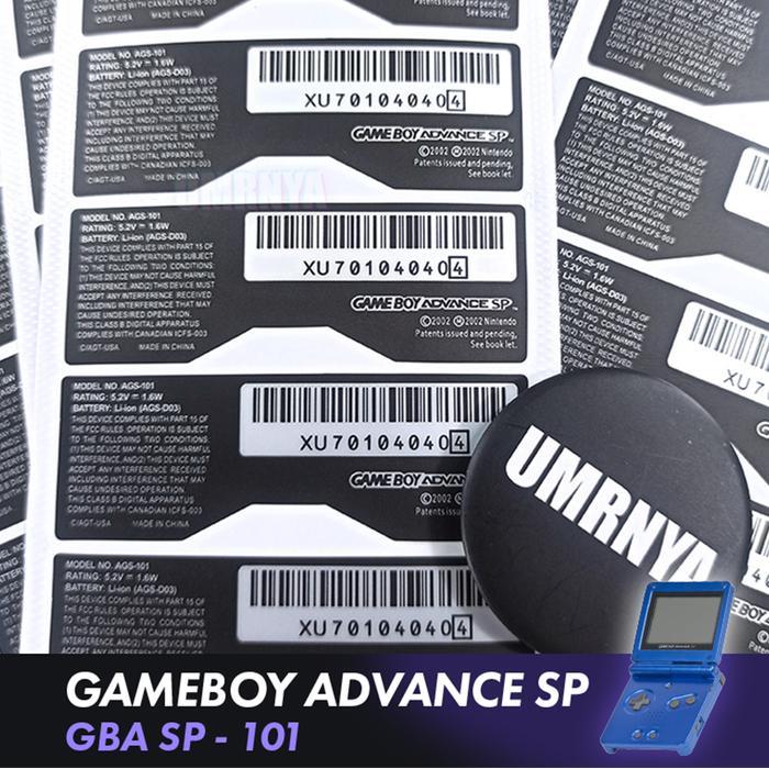 Jual Sticker Label Nintendo Gameboy advance GBA SP Stiker AGS 101 ...