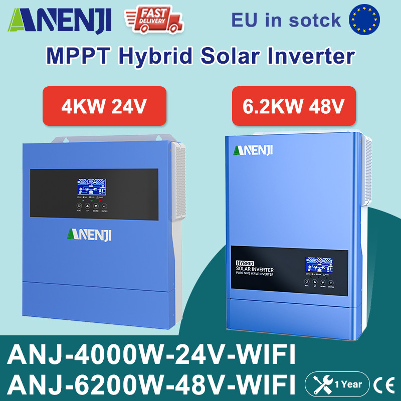 Jual ANENJI 4KW 6.2KW 24V 48V Hybrid Solar Inverter 230VAC Pure Sine ...