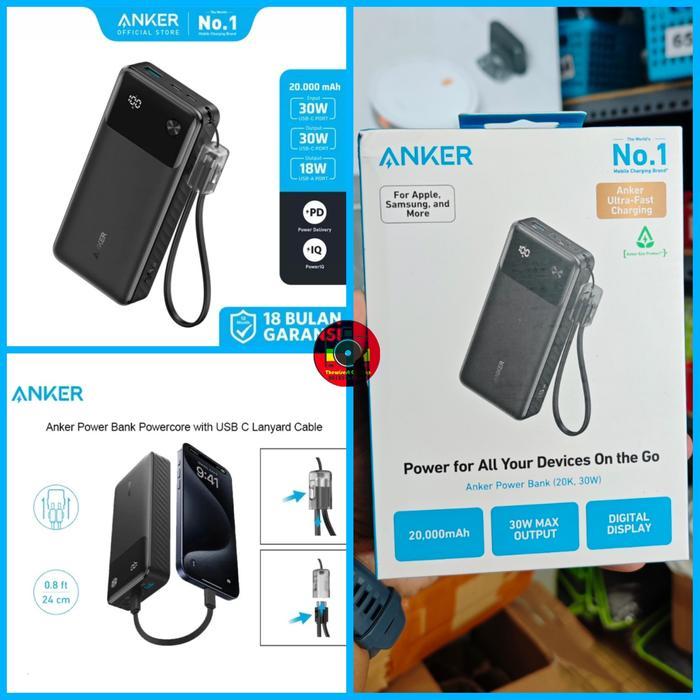 Jual Powerbank A1384 Anker 20000Mah Pd 30W Support Power Delivery 20W ...