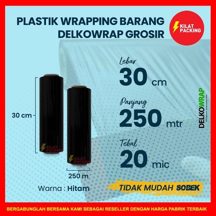 Jual PLASTIK WRAPPING HITAM 30CM X 250M STRETCH FILM PLASTIC WRAP 30CM ...