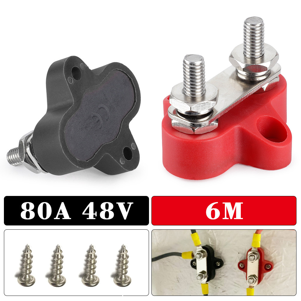 Jual SPECIAL Terminal Block M6 Dual Stud 80A DC 48V Bus Bar Power ...