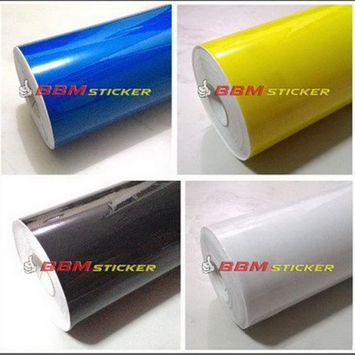 Jual BBM Skotlet Vinyl Stiker Transparan Warna Biru Kuning Hitam Putih ...