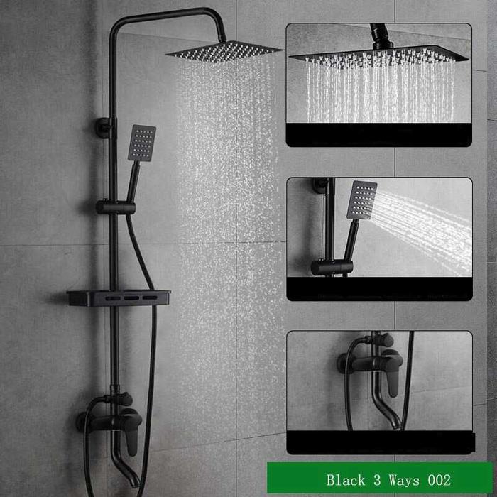 Jual Shower Mandi 3 Way Set Shower Minimalis Tembaga Hitam dengan ...