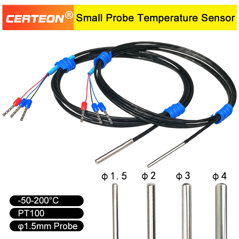 Jual PT100 Temperature Sensor 1.5/2/3/4mmWaterproof RTD Probe ...