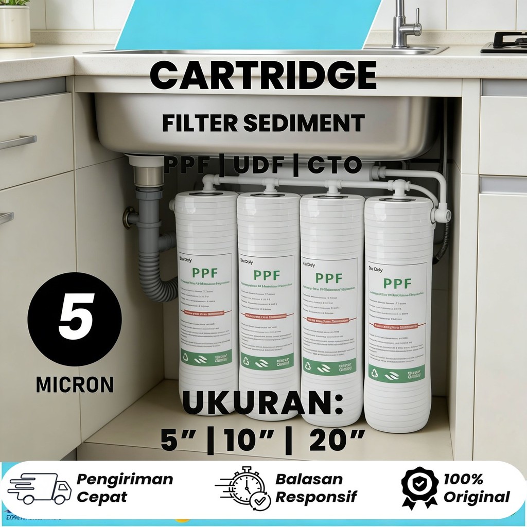 Jual Cartridge Filter Air / Filter Sedimen 10 inch NANO - 5 Micron ...