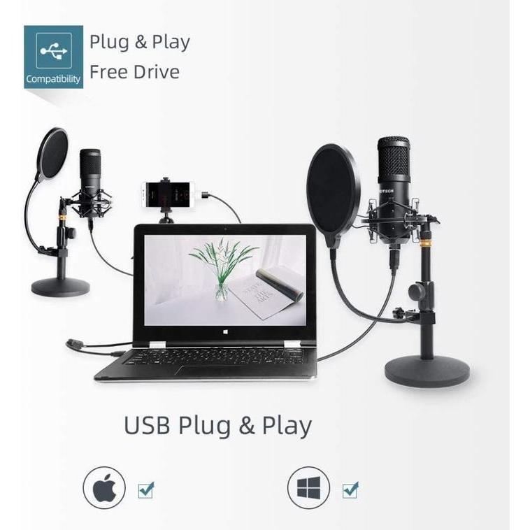 Jual New SOUNDTECH USB Condenser Microphone Stand Table for PC ...