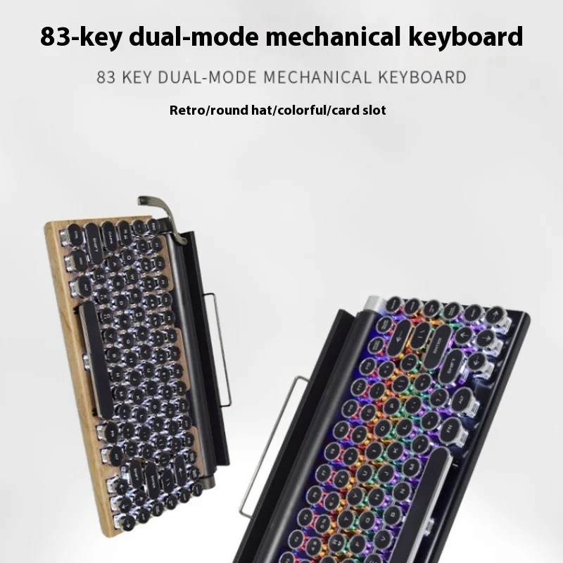 Jual 2024 Punk Retro Mechanical Keyboard Dual-Mode Full Key Hot ...