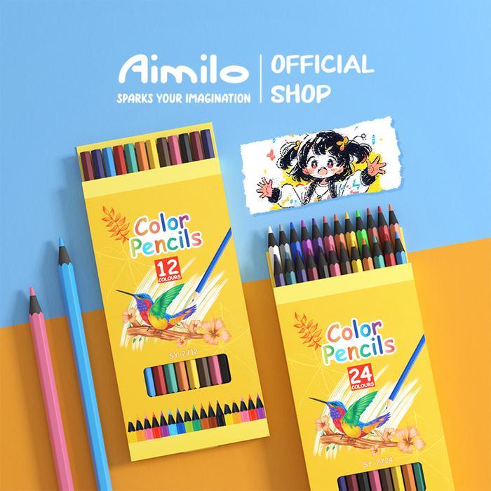 Jual [READY] Aimilo Pensil Warna Tanpa Kayu Wood-Free Color Pencil 12/ ...
