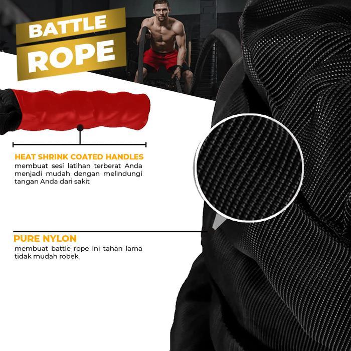 Jual BODYMASTER Premium Battle Rope 15M - 15 M Tali Battling Ropes Gym ...