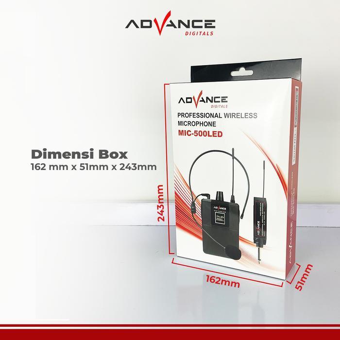 Jual Advance Mic-500 Led Mic Bando Wireless Mic Clip On / Microphone ...