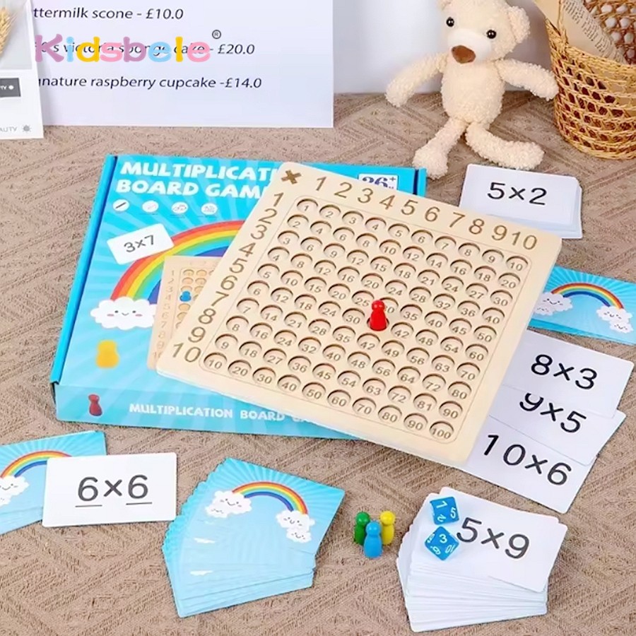 Jual 99 Multiplication Table Montessori Wooden Board Game 1 To 100 ...