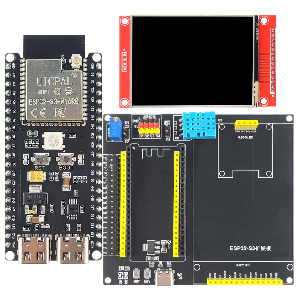 Jual ESP32-S3-DevKitC-1 Development Board Kit With 2.8 Inch TFT LCD BT ...