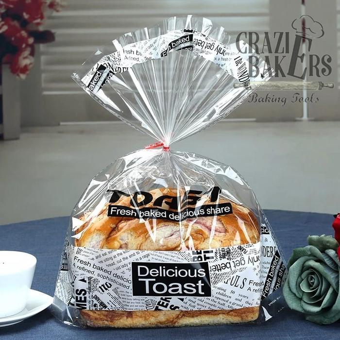 Jual Kemasan Roti Plastik Desain Dengan Ikat Twister (50 Pcs/Set) Co ...