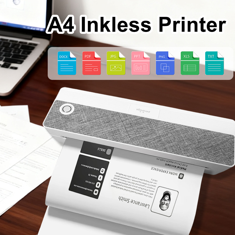 Jual A4 Thermal Paper With Peripage Mini Portable A4 Thermal Printer ...