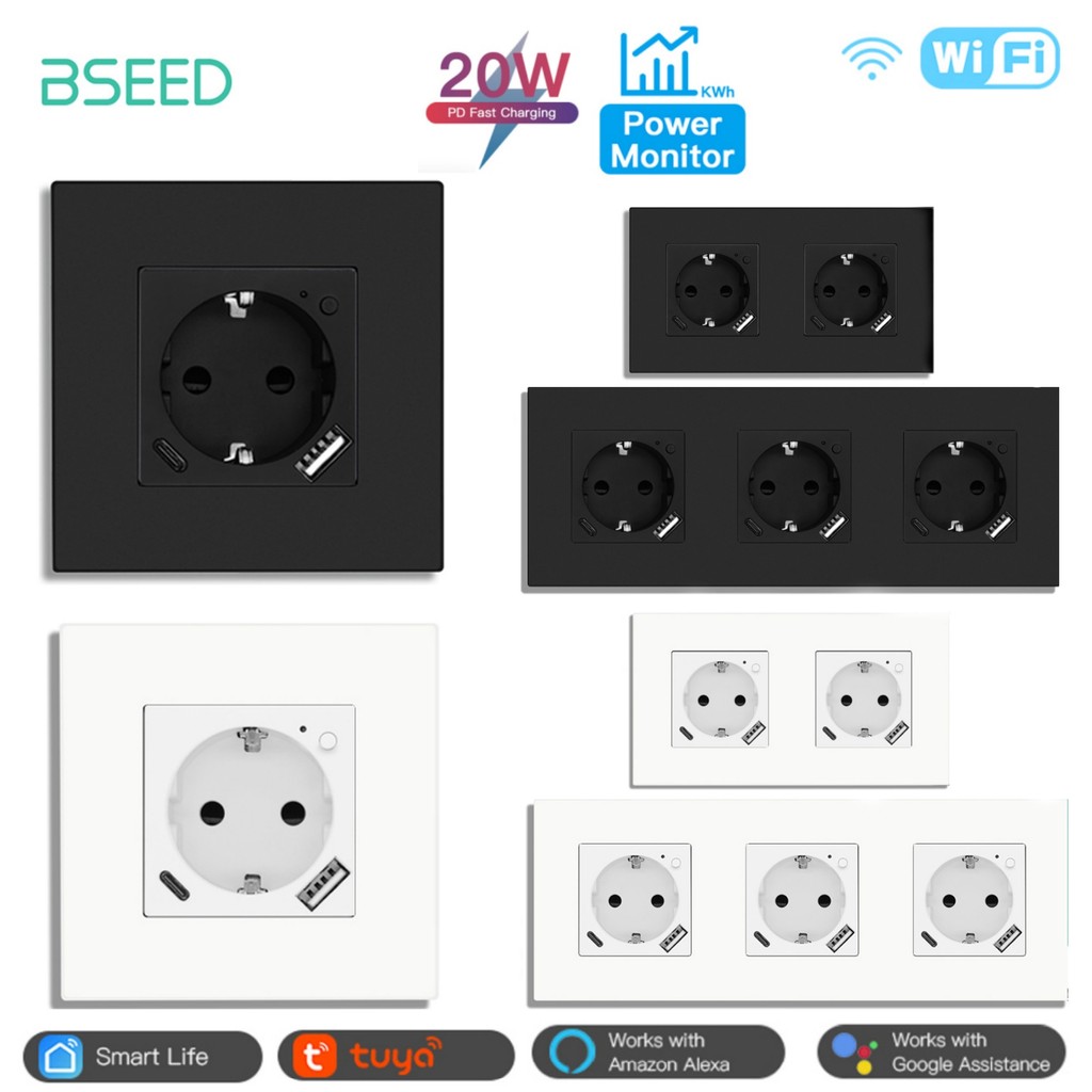 Jual BSEED Wifi EU Socket With Normal Type-c USB Fast Charging Ports ...