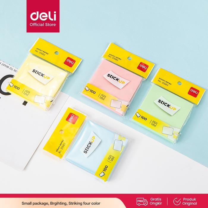 Jual Deli Sticky Notes / Memo Tempel 8 CM Berbagai Warna 100 Lembar ...