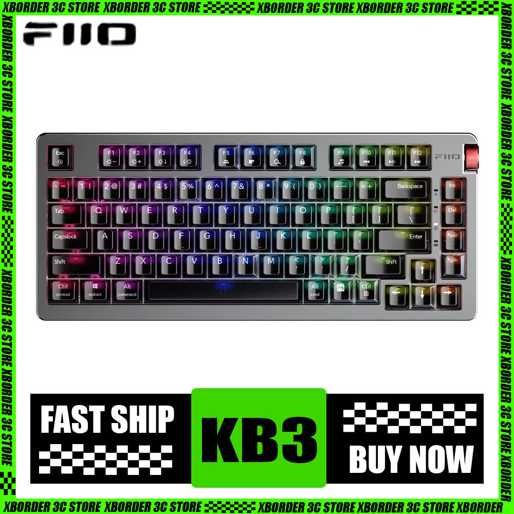 Jual Fiio Kb3 Mechanical Keyboard Aluminium Alloy Three Mode Hot Swap ...