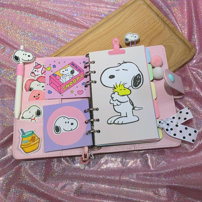 Jual Snoopy Handbook Loose-Leaf Notes Student Diary Kawaii School ...