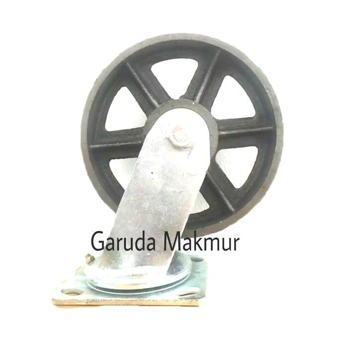 Jual roda besi heavy duty 8 in hidup roda troli besi roda castor iron ...