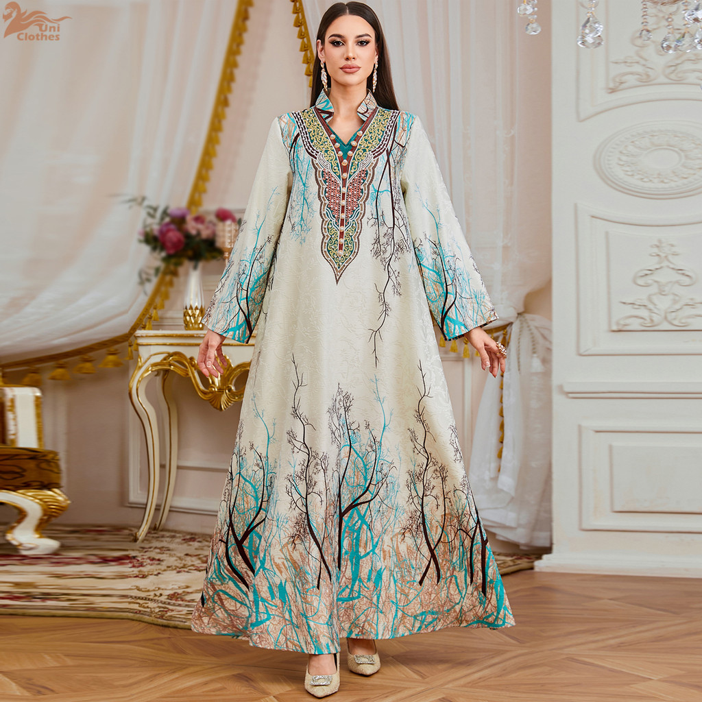 Jual Ramadan 2026 Party Dress for Women Muslim Abaya Beading Diamond ...
