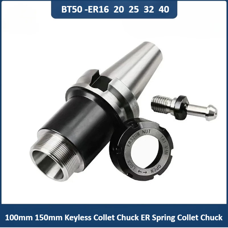 Jual BT50 Tool holder ER16 ER20 ER32 ER40 100mm 150mm keyless collet ...