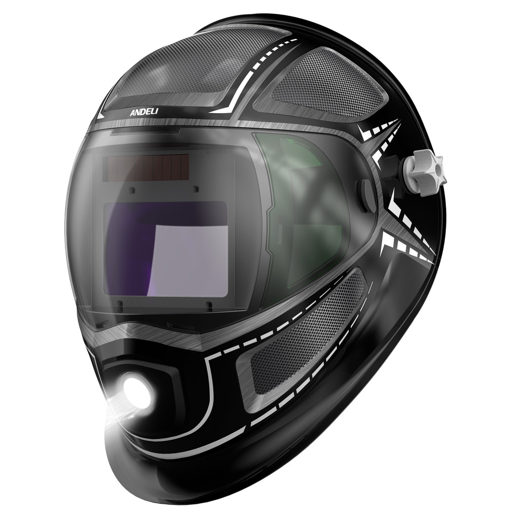 Jual ANDELI Helm Las Tampilan Besar Masker Las Gelap Otomatis Tenaga ...