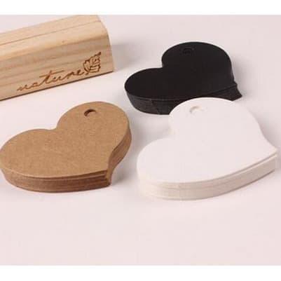 Jual Paper Hang Tags - Heart Shape Blank Tag Kraft 45x40mm (10pcs ...
