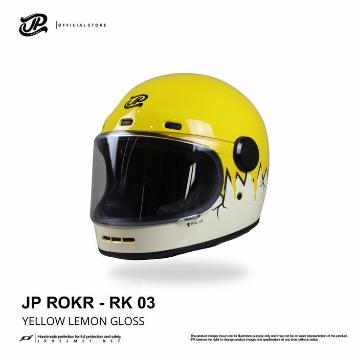 Jual Helm Fullface R JP ROKR - RK 03 Yellow Lemon Gloss | Shopee Indonesia