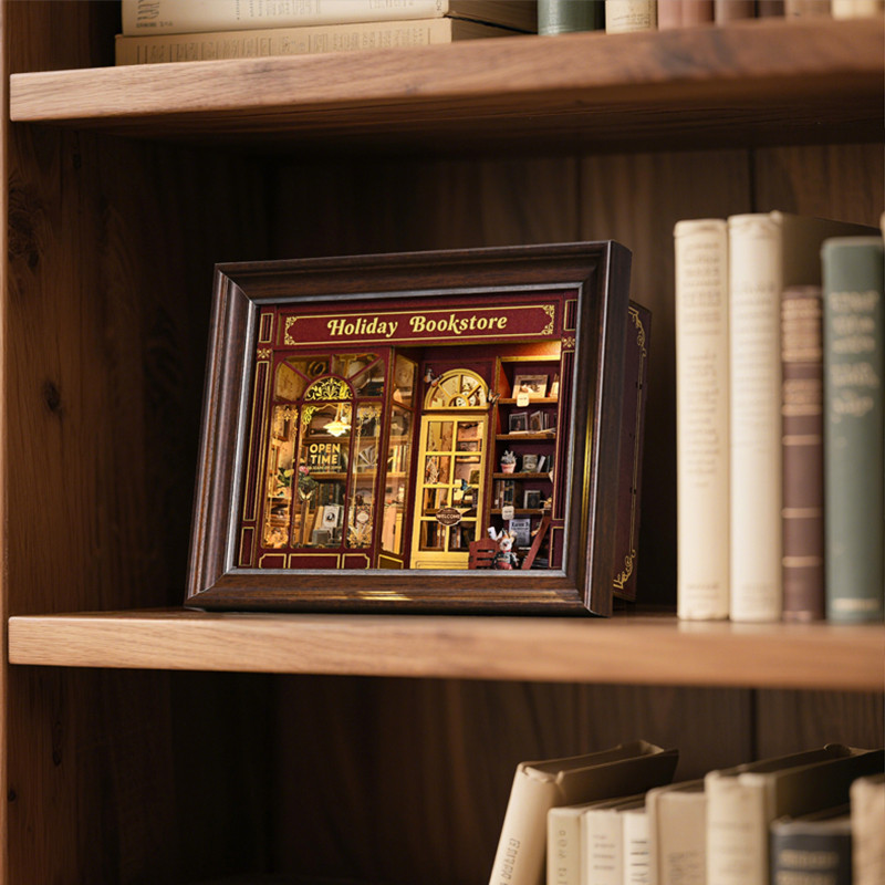 Jual DIY Wooden Book Nook Kit Miniature Doll House Photo Frame Ornament ...
