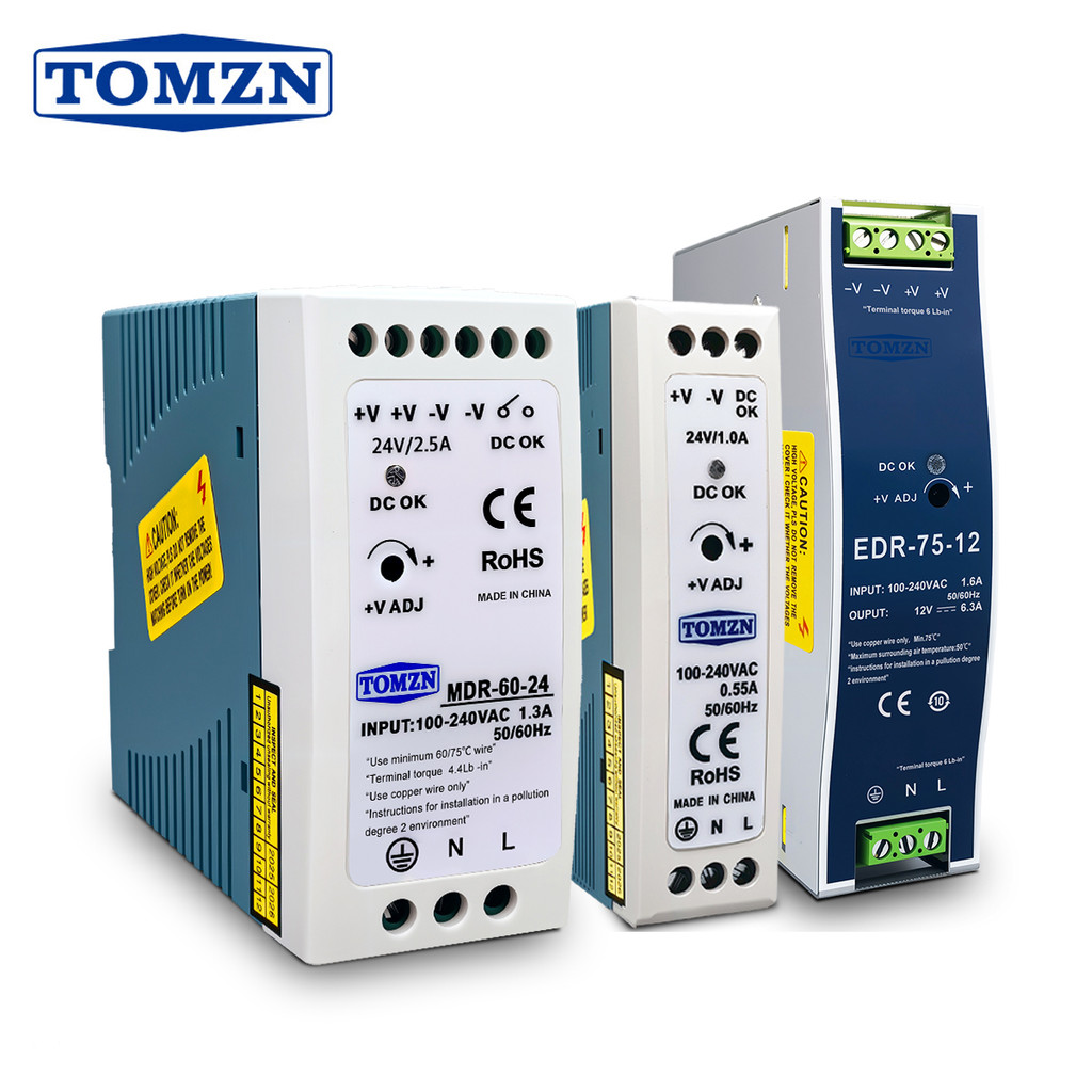 Jual DIN RAIL EDR MDR 20W 60W 75W AC to DC SMPS Output Switching power ...