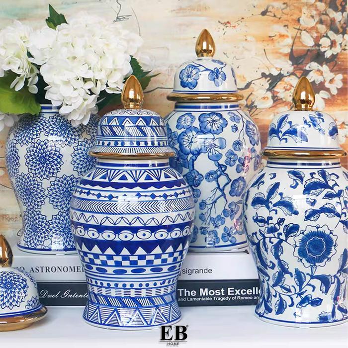 Jual Pajangan Meja Guci Keramik / Ginger Chinoiserie Jar Vase EB Home ...
