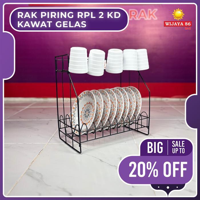 Jual RAK PIRING RPL 2 KD KAWAT GELAS RAK PIRING SUSUN RAK PIRING 2 ...