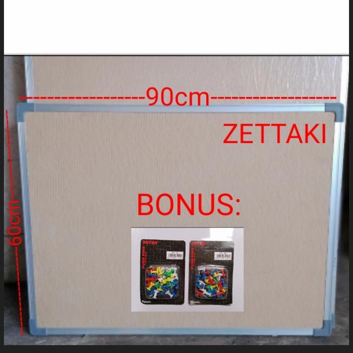 Jual Softboard Cork Pin Board/Papan Mading Gantung Zettaki 60X90Cm ...
