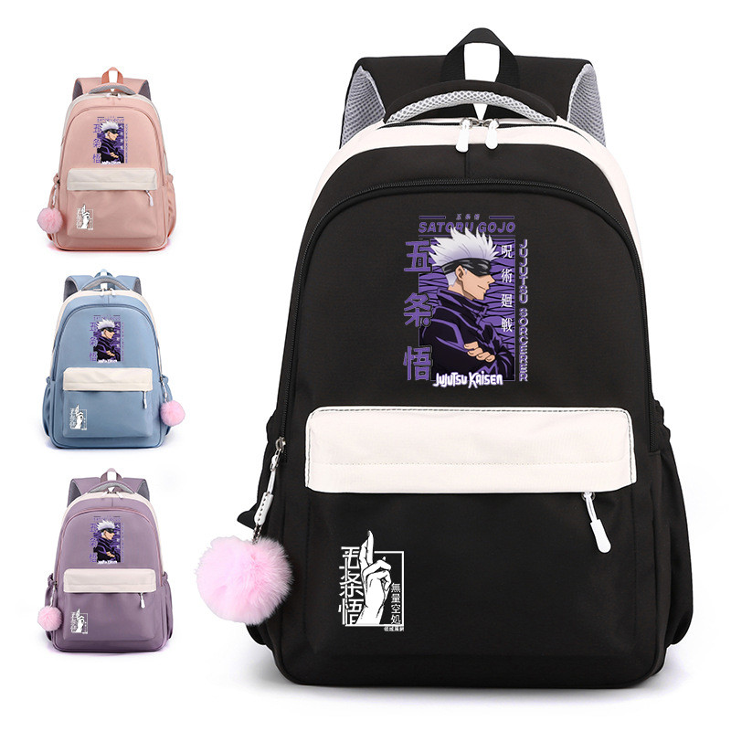 Jual Popular Anime Satoru Gojo Pattern Backpack New Casual Street Anime ...